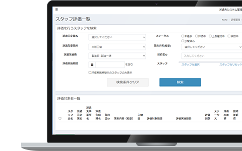 スタッフ評価機能